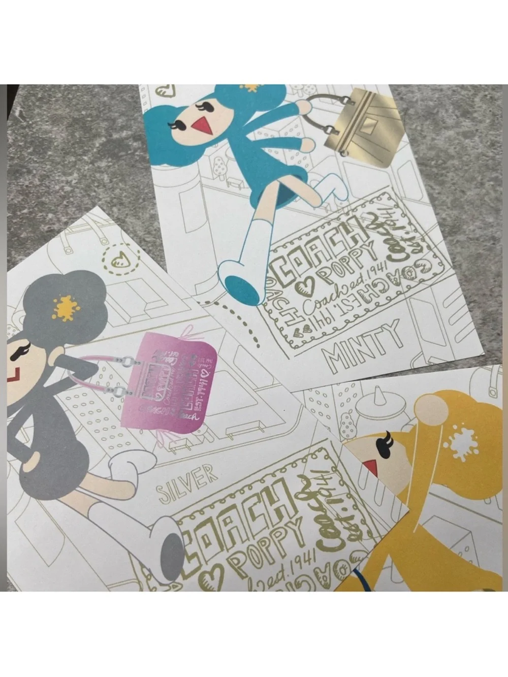 Coach Poppy Chan note cards complete set brand new